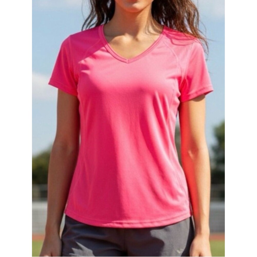 Xersion Women's Coral V-Neck Short Sleeve performance shirt
